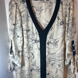 Daniel Rainn Blouse XL Peasant Floral Mom Core